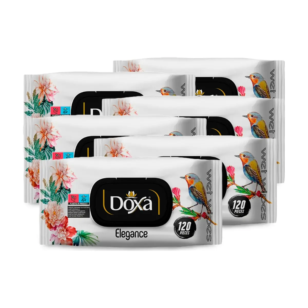 Toallitas húmedas Doxa Elegance (6 x 120 U)