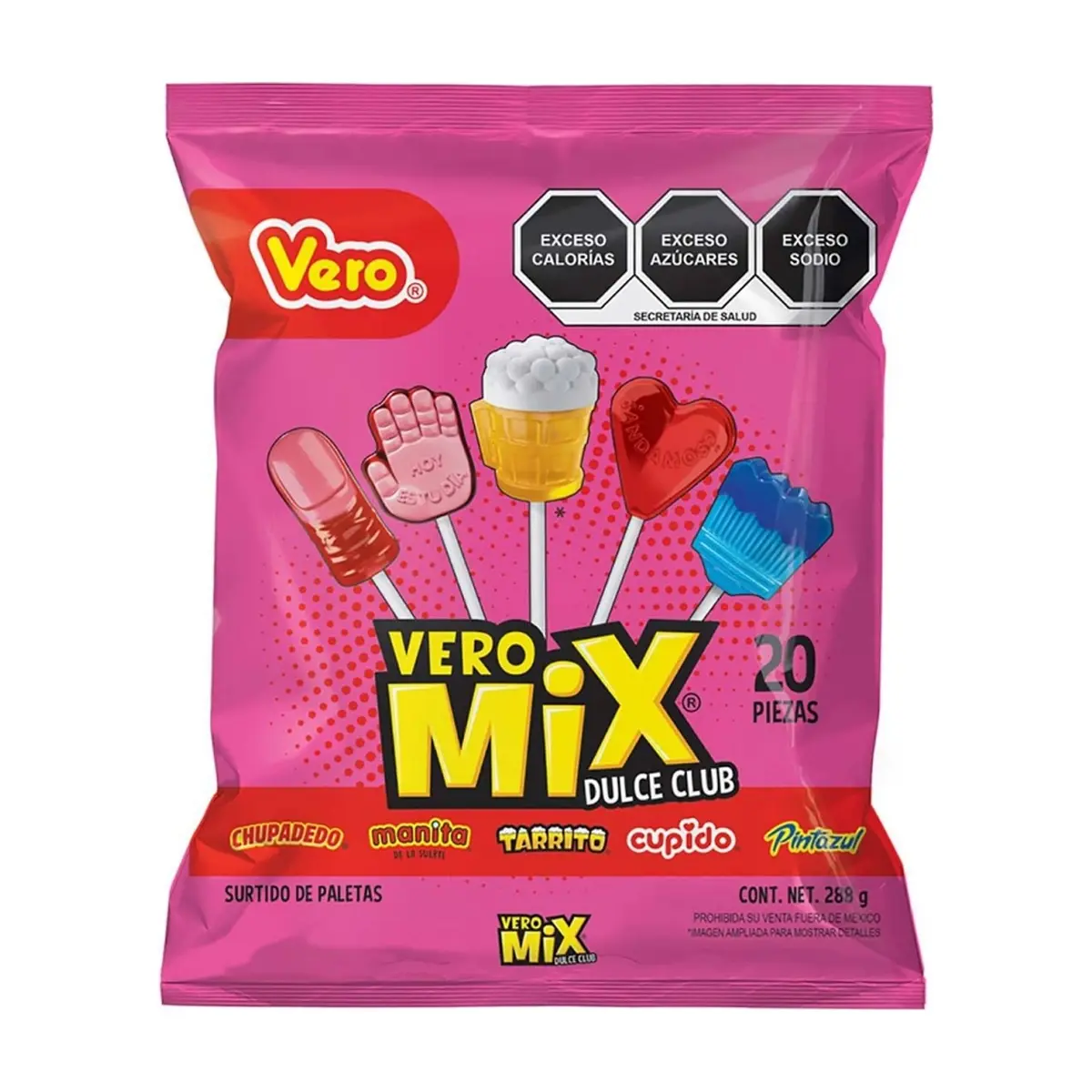 Surtido de paletas de caramelo macizo acidulado Vero Mix (288 g / 10.1 oz)