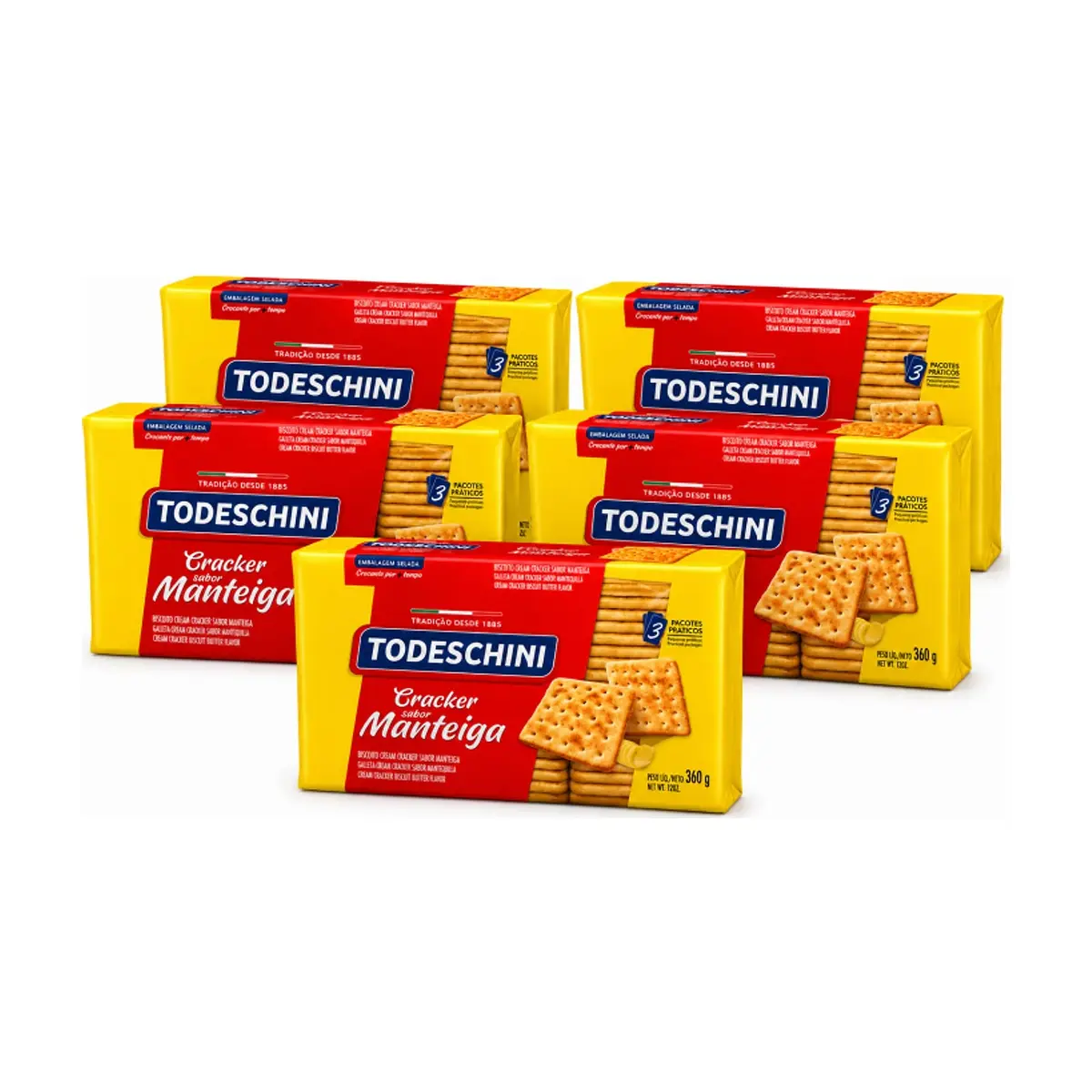 Galletas Cream Cracker sabor mantequilla Todeschini (5 x g / 12 oz) - Imagen 1