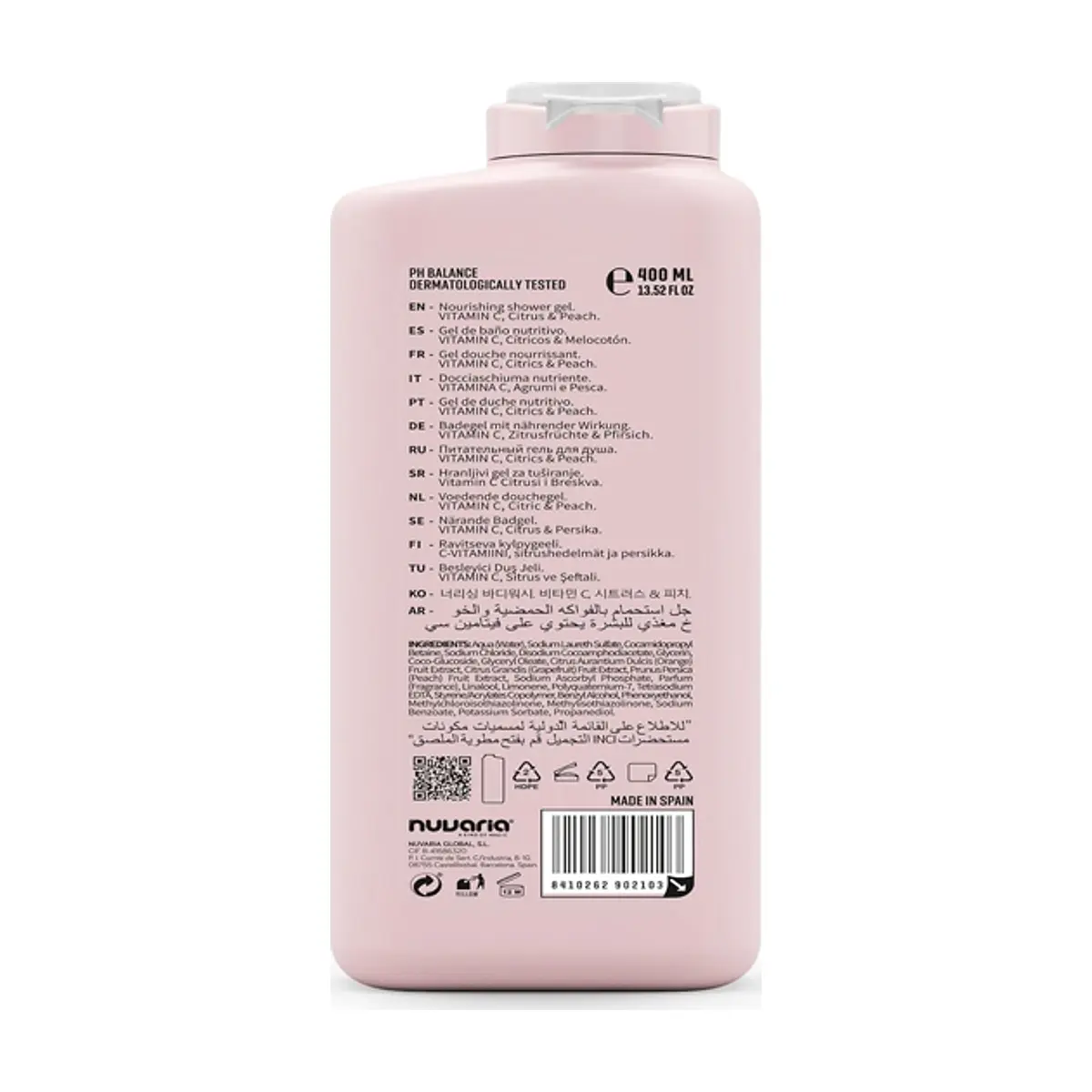 Gel de baño nutritivo con cítricos y melocotón Dicora (400 ml) - Miniatura 2