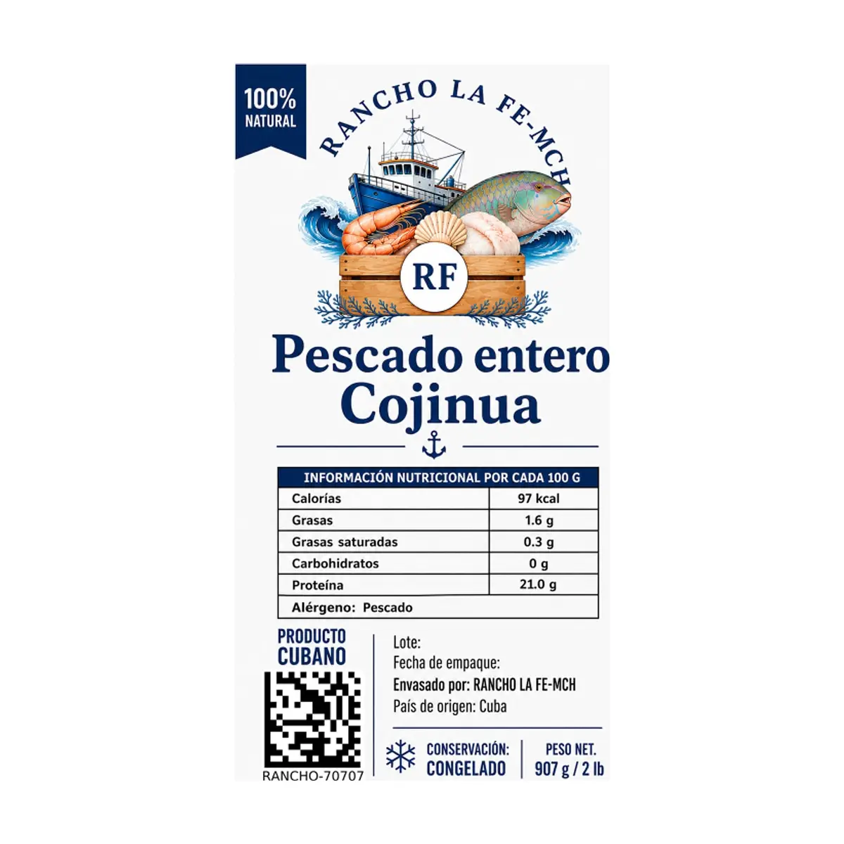 Pescado entero cojinua Rancho la Fe - MCH (907 / 2 lb) - Thumbnail 3