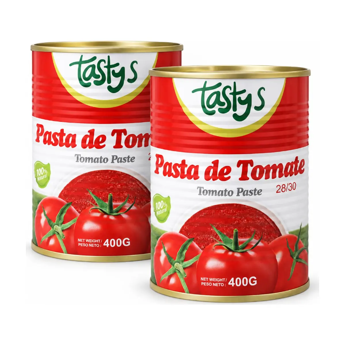 Pasta de tomate Tastys (2 x 400 g / 14 oz) - Imagen 1