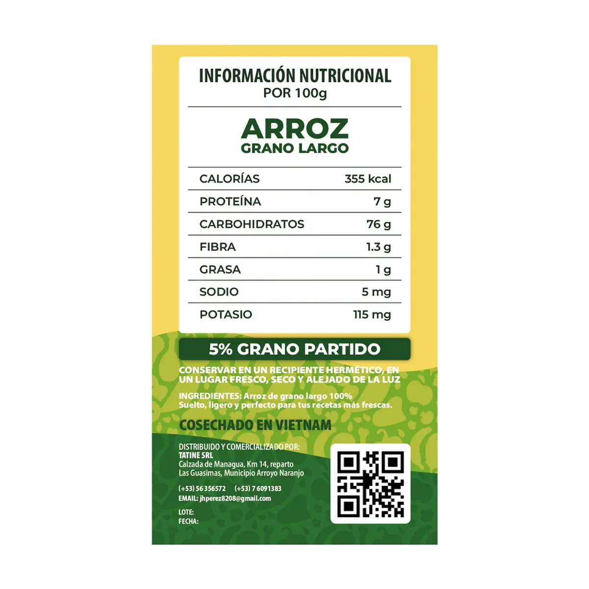 Arroz de grano largo Campo Vivo (1 kg / 2.2 lb) - Thumbnail 2