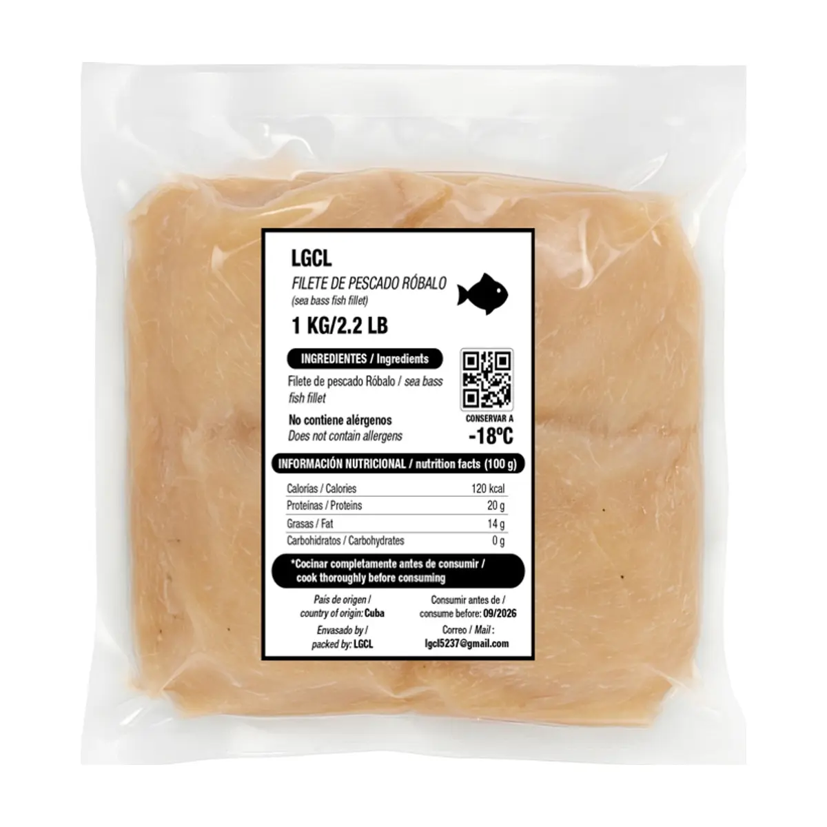 Filete de pescado róbalo LGCL (1 kg / 2.2 lb) - Thumbnail 2