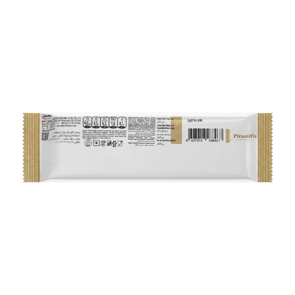 Barrita de chocolate rellena de crema de café Piramit'o Akai (35 g / 1.23 oz) - Thumbnail 3