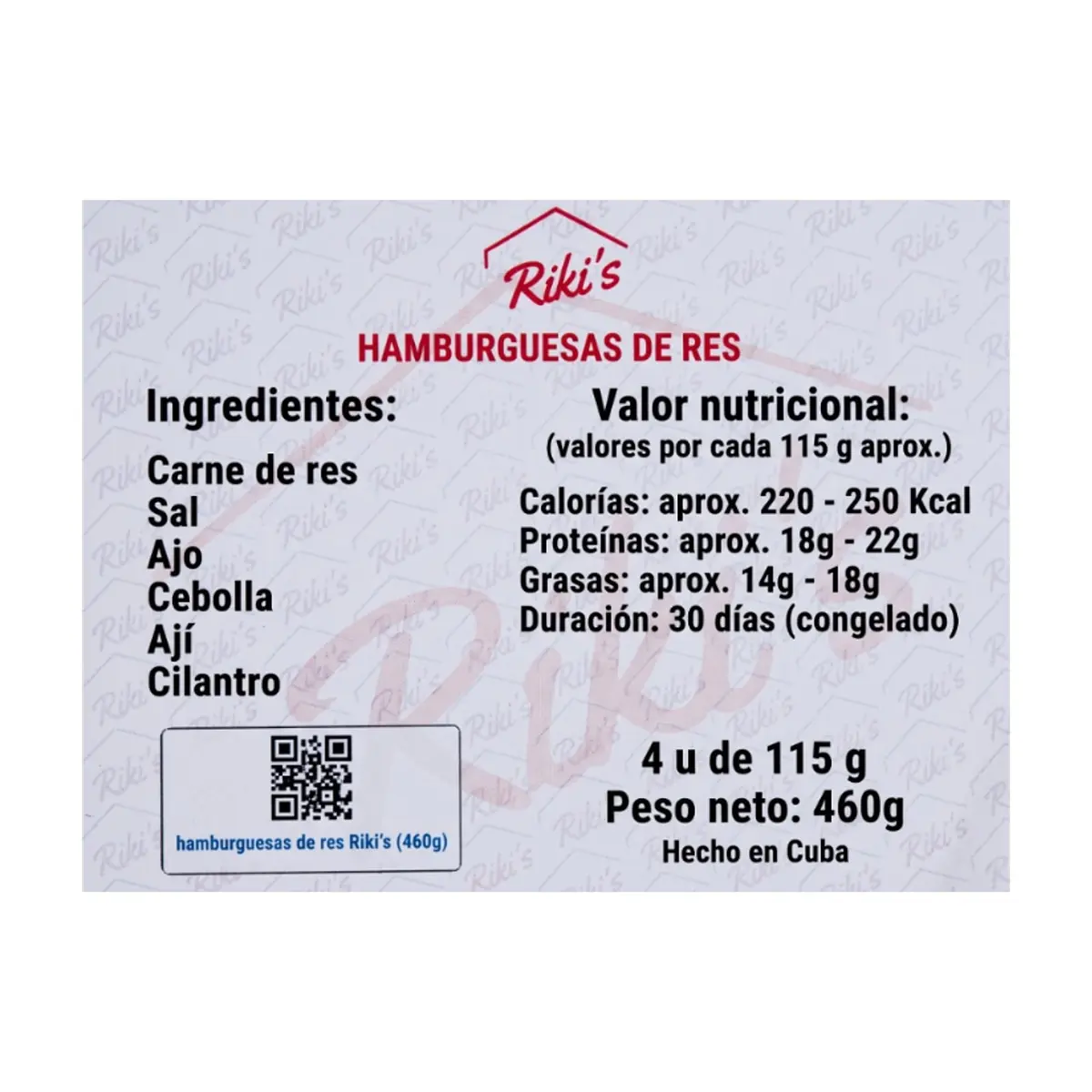 Hamburguesas de res Riki's (4 x 115 g / 4.05 oz) - Thumbnail 3