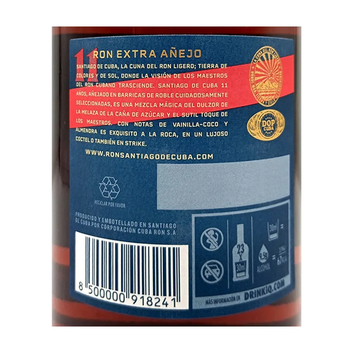 Ron extra añejo 11 años Santiago de Cuba (700 ml) - Thumbnail 3