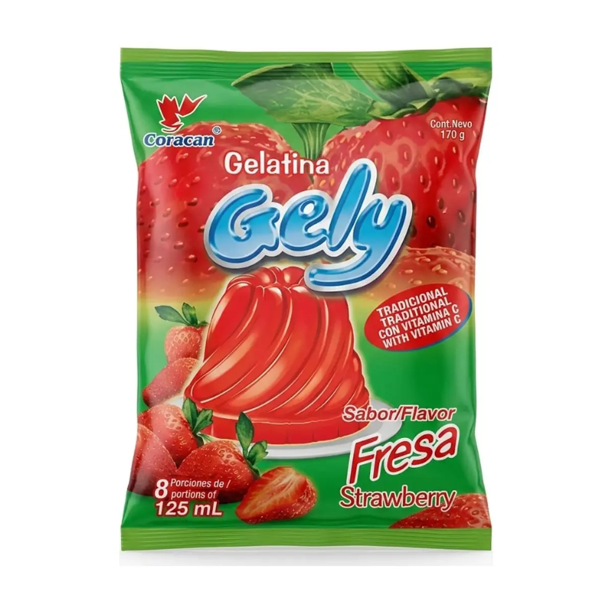 Gelatina sabor fresa Gely (170 g / 6 oz) - Miniatura 1