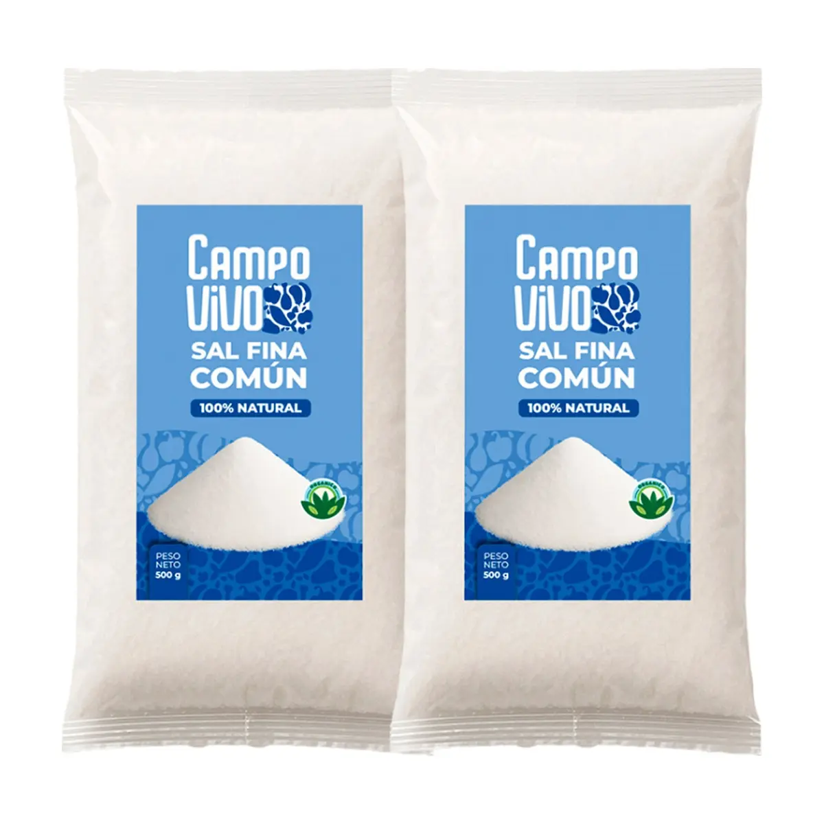 Sal fina común Campo Vivo (2 x 500 g / 1.1 lb)
