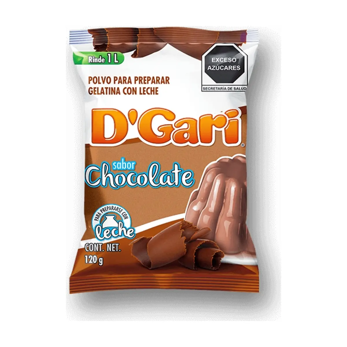 Gelatina con leche de sabor chocolate D'Gari (120 g / 4.23 oz)