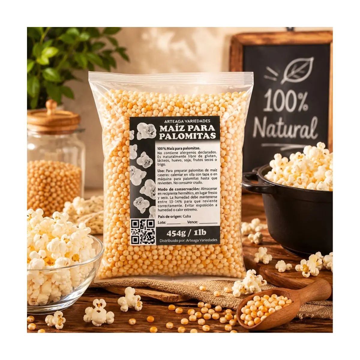 Maíz para palomitas natural Arteaga Variedades (1 kg / 2.2 lb) - Thumbnail 3