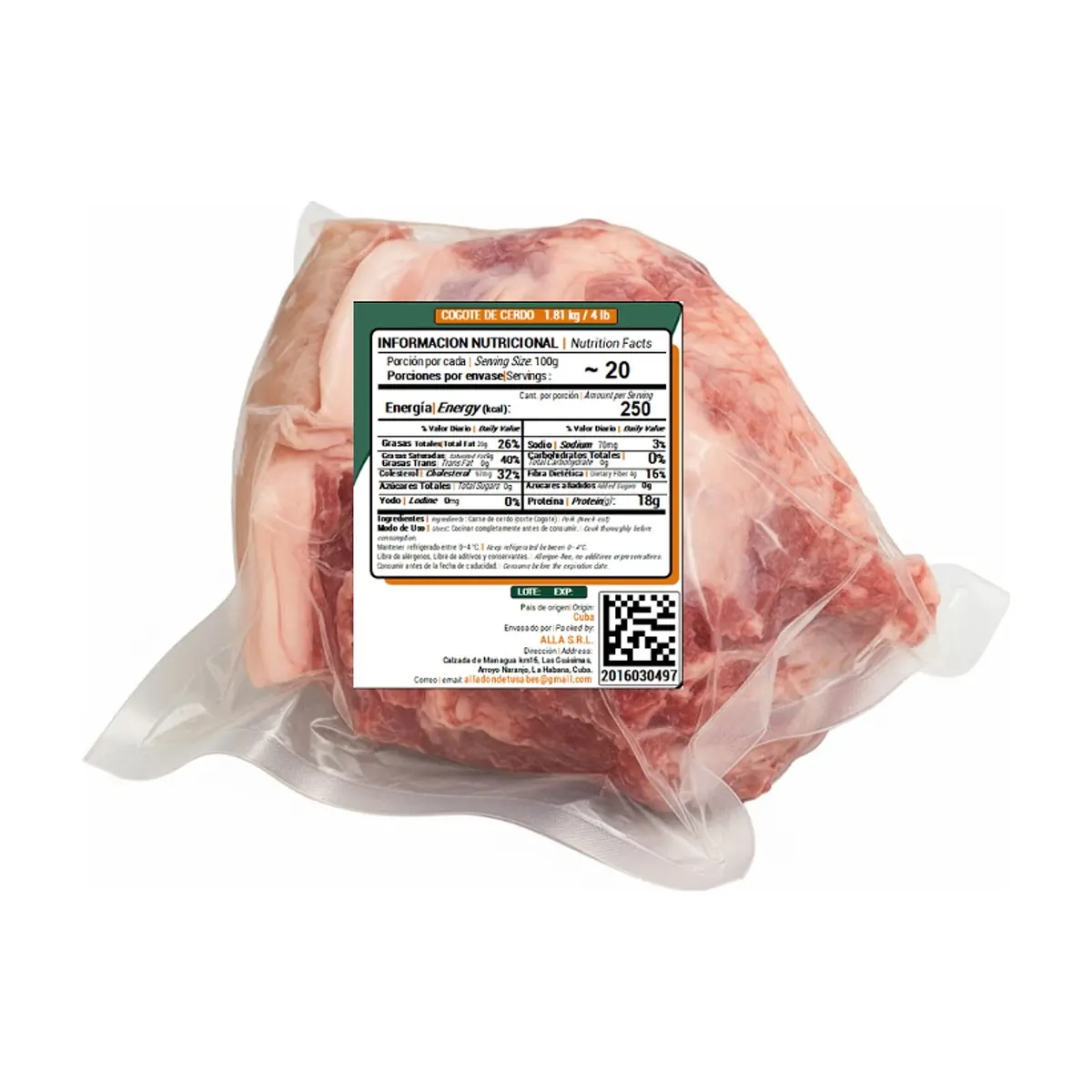 Cogote de cerdo ALLÁ (1.81 kg / 4 lb) - Miniatura 3