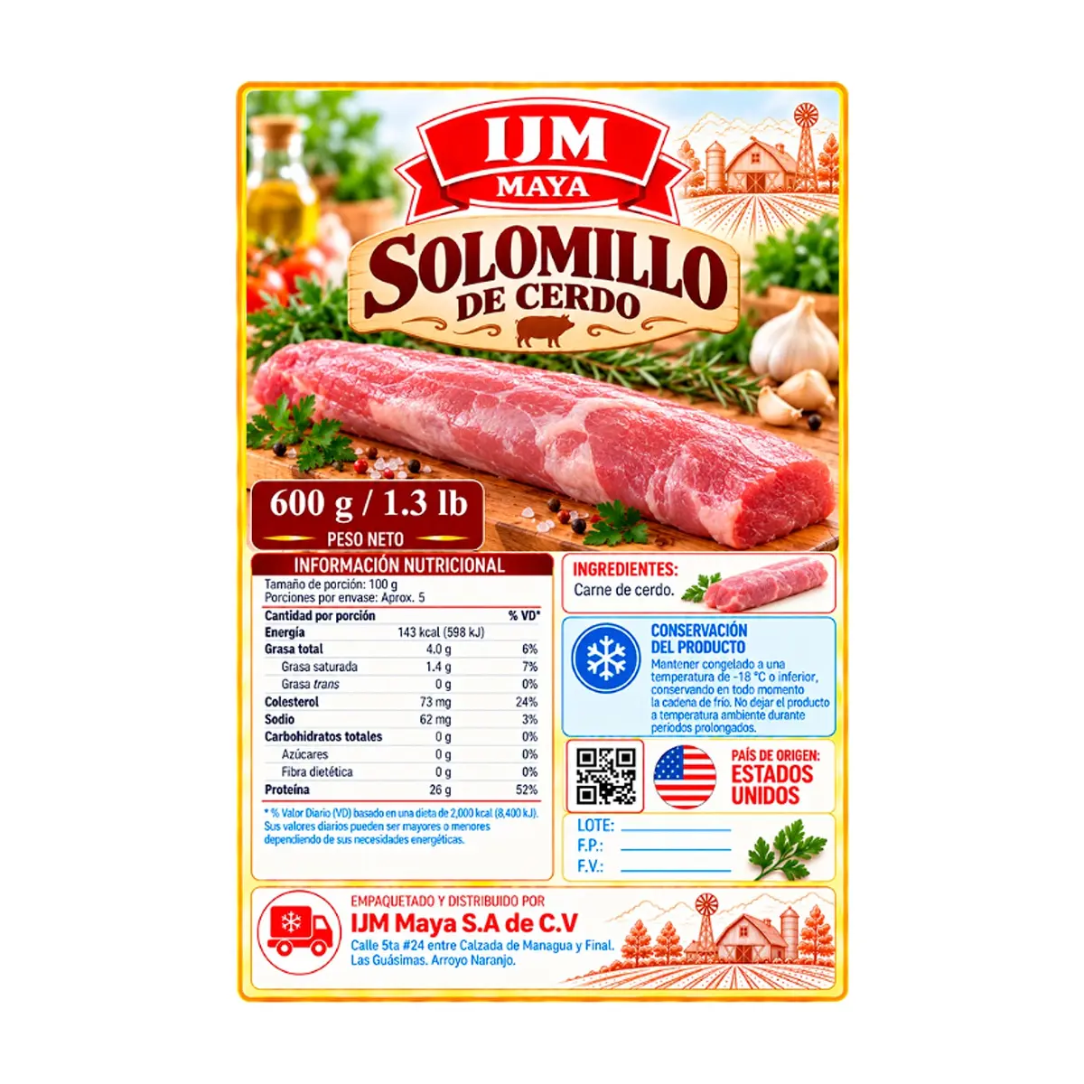Solomillo de cerdo IJM Maya (600 g / 1.3 lb) - Miniatura 2