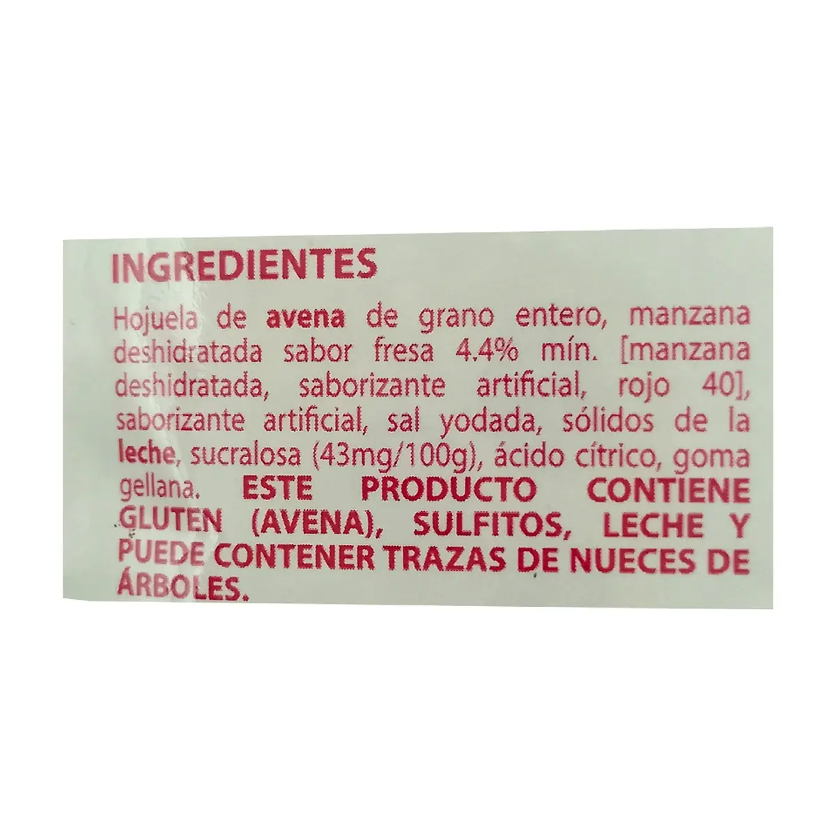 Avena integral instantánea sin azúcar sabor fresa con crema Granvita (35 g / 1.23 oz) - Thumbnail 4