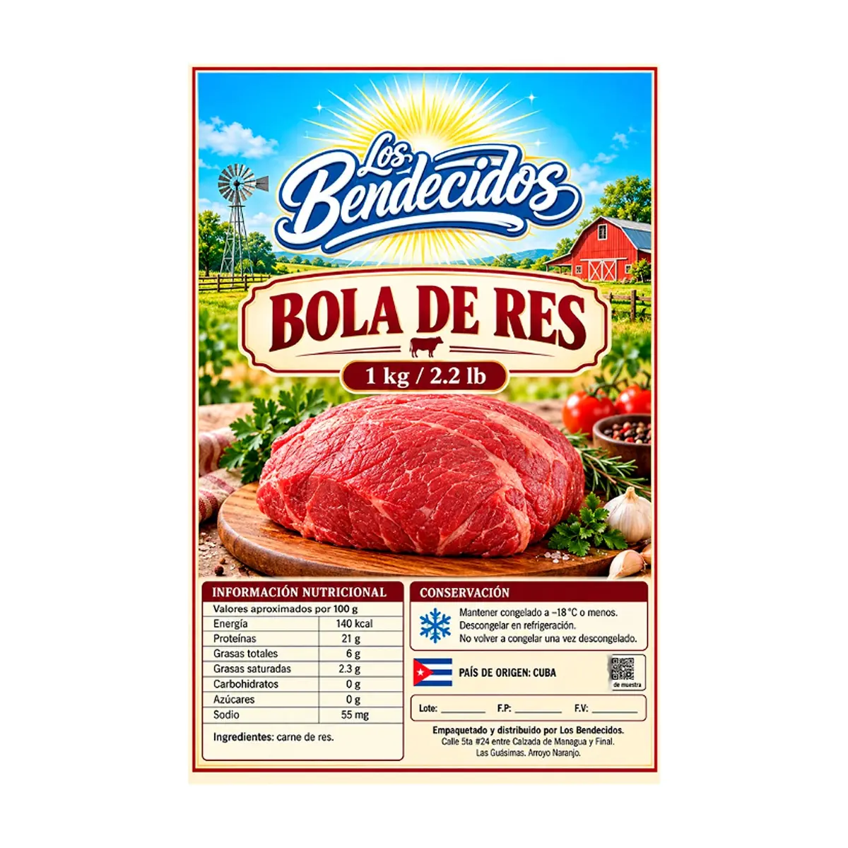 Bola de res Los Bendecidos (1 kg / 2.2 lb) - Thumbnail 2