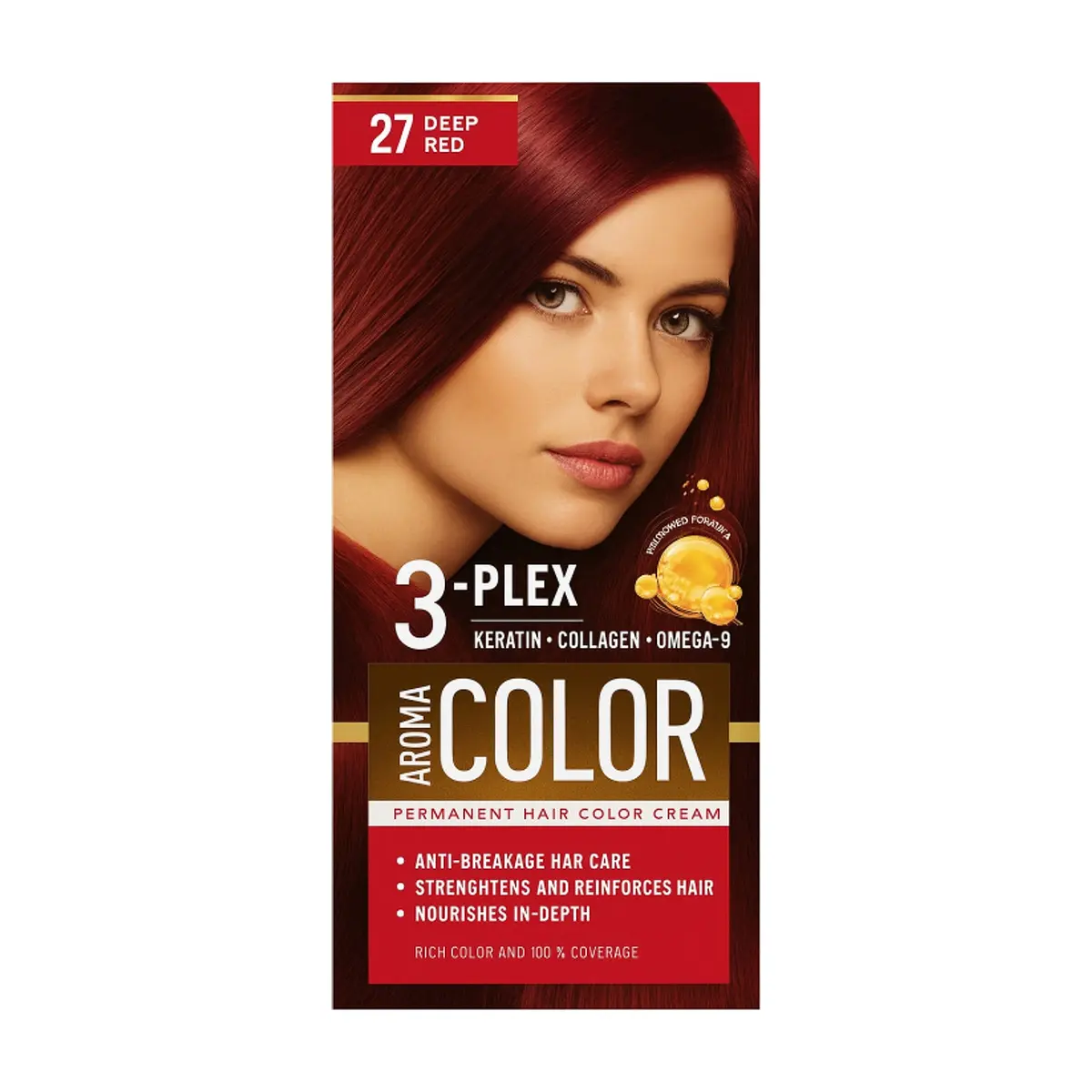 Tinte en crema para el cabello No. 27 Rojo Intenso Aroma Color