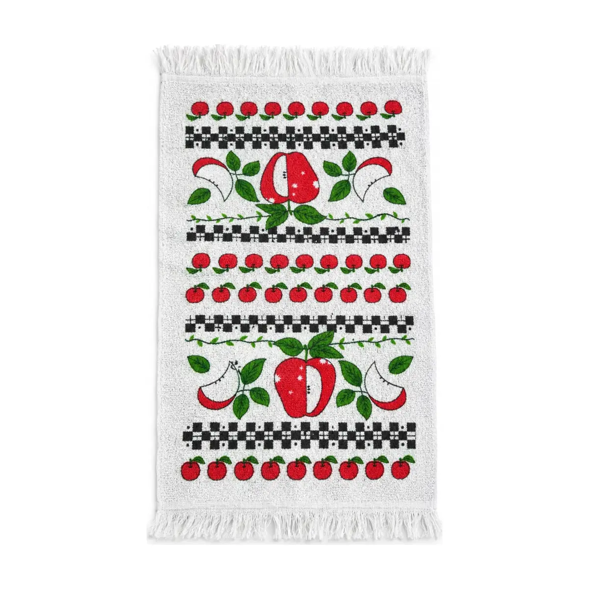 Toalla de cocina decorativa blanca con estampados de manzanas 30 cm x 50 cm Century Tex - Imagen 1