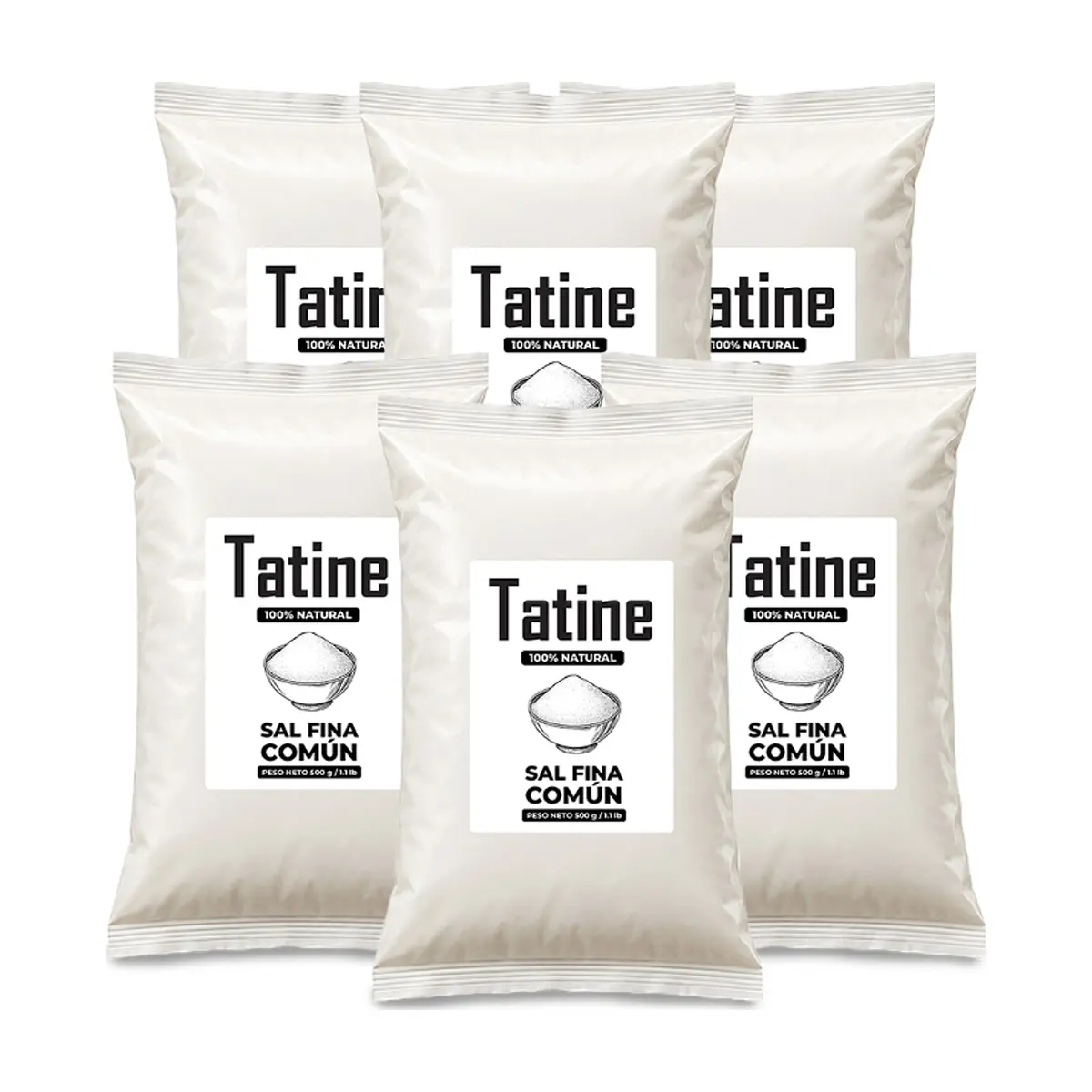 Sal fina común Tatine (6 x 500 g / 1.1 lb)