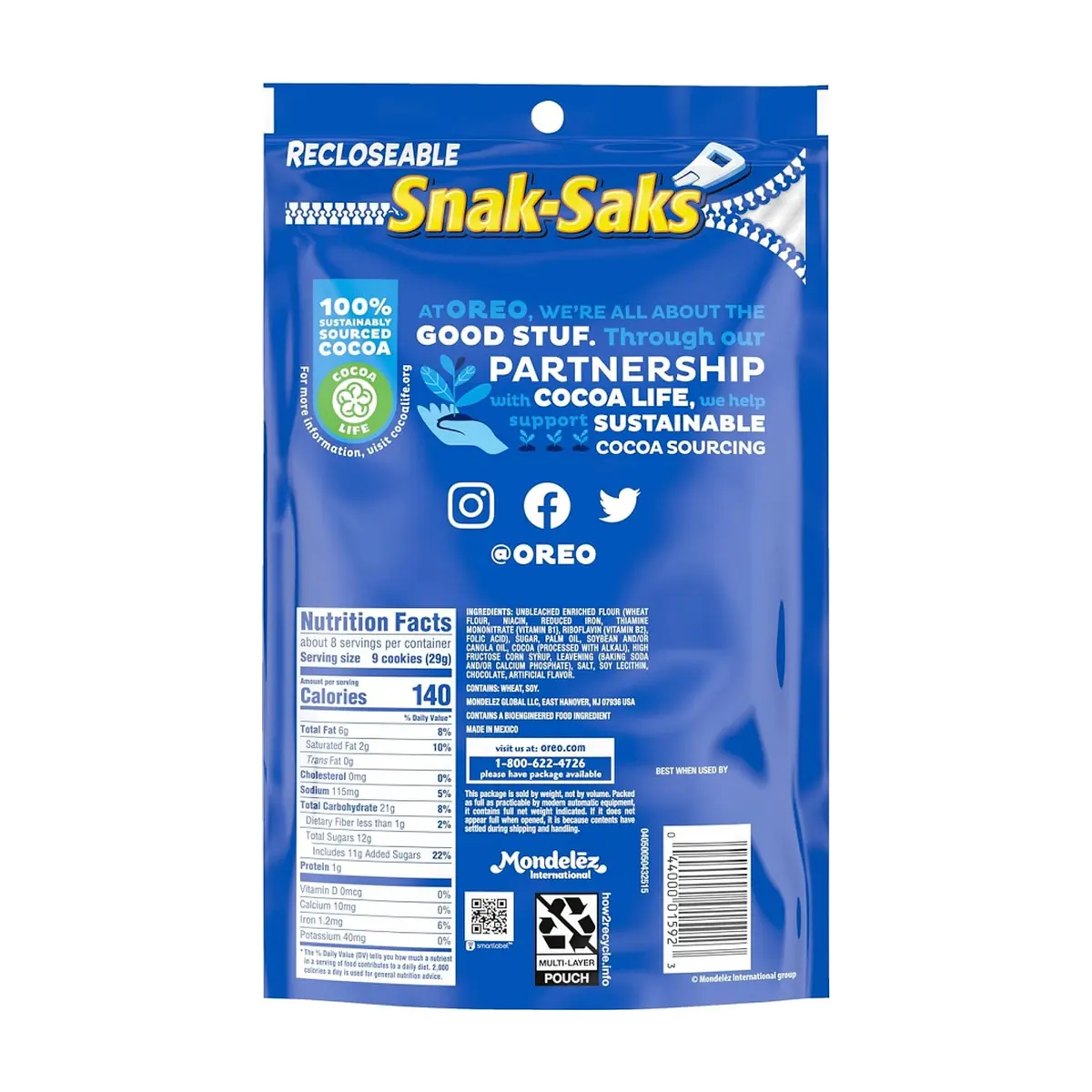 Mini galletas sándwich de chocolate Snak-Saks Oreo (226 g / 8 oz) - Thumbnail 2