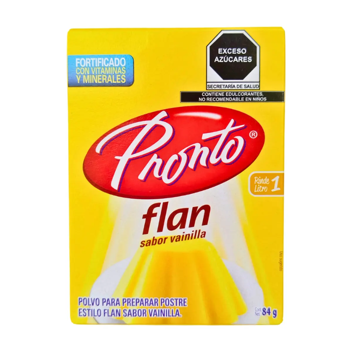 Polvo para preparar postre estilo flan sabor vainilla Pronto (84 g / 2.96 oz)
