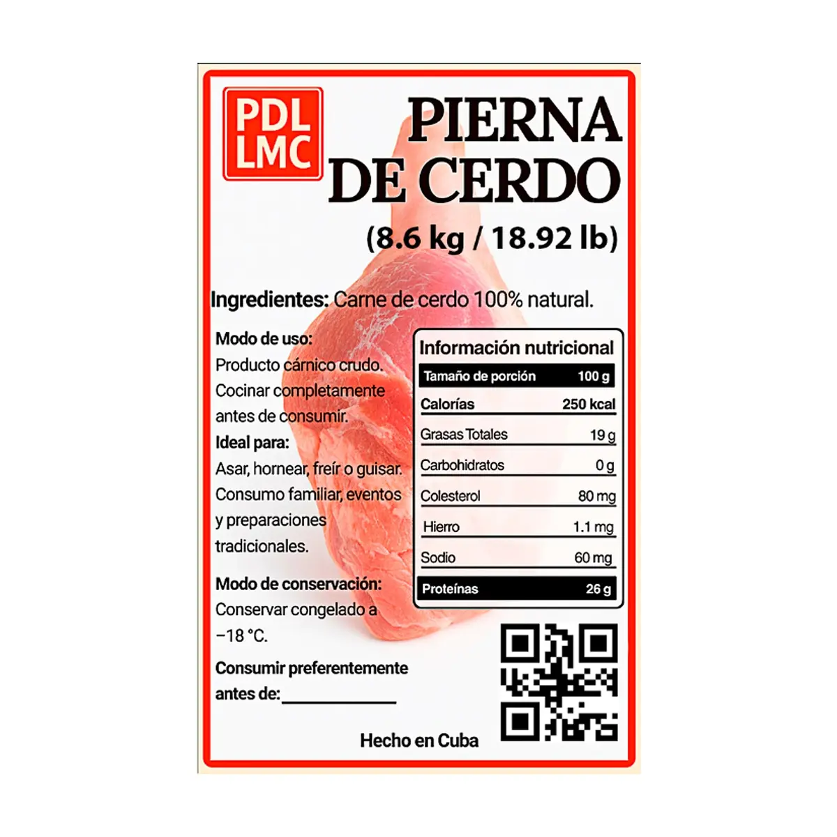 Pierna de cerdo PDL LMC (8.6 kg / 18.92 lb) - Miniatura 3