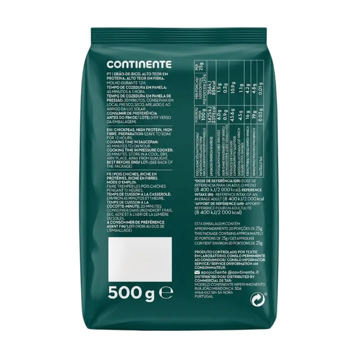 Garbanzos Continente (500 g / 1.1 lb) - Thumbnail 2