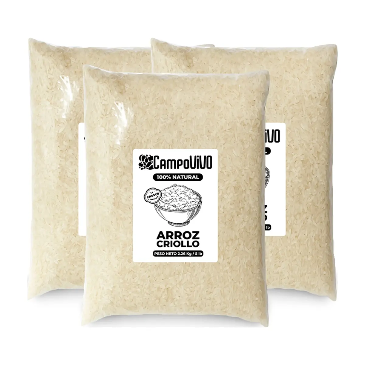 Arroz criollo Campo Vivo (3 x 2.26 kg / 5 lb)
