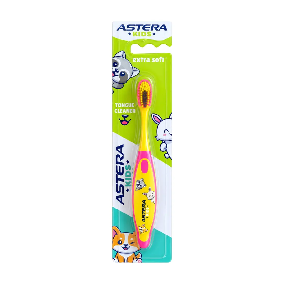 Cepillo dental infantil amarillo Astera Kids