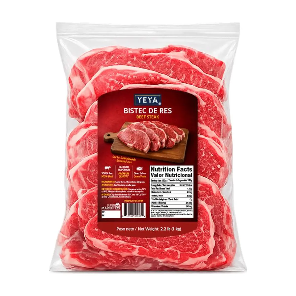 Bistec de res YEYA (1 kg / 2.2 lb) - Miniatura 1