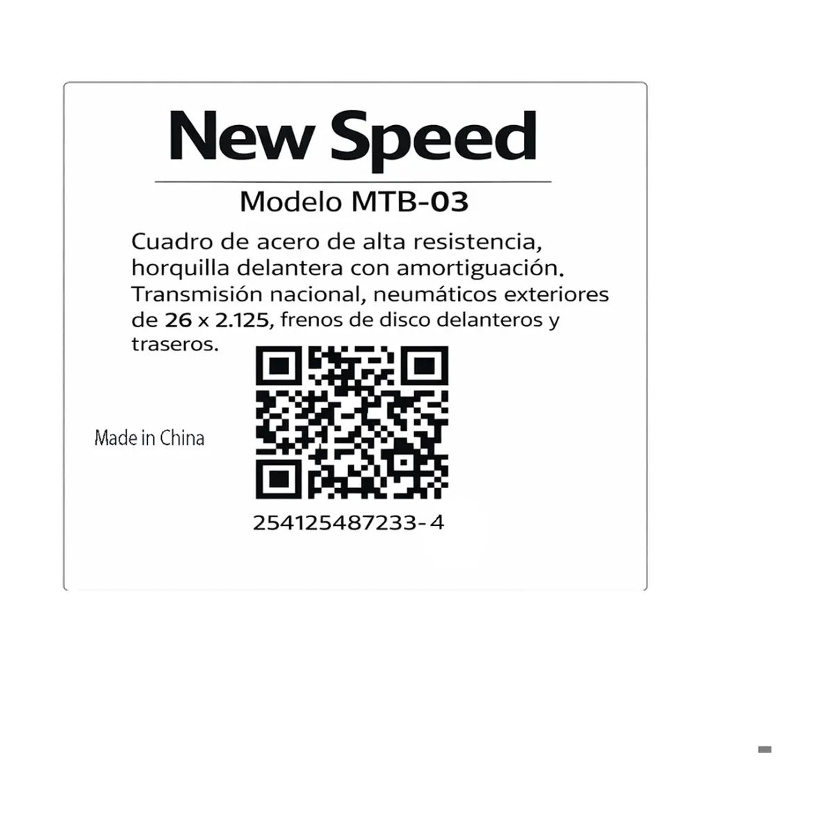 Bicicleta deportiva color azul y blanco New Speed MTB-03 - Thumbnail 4