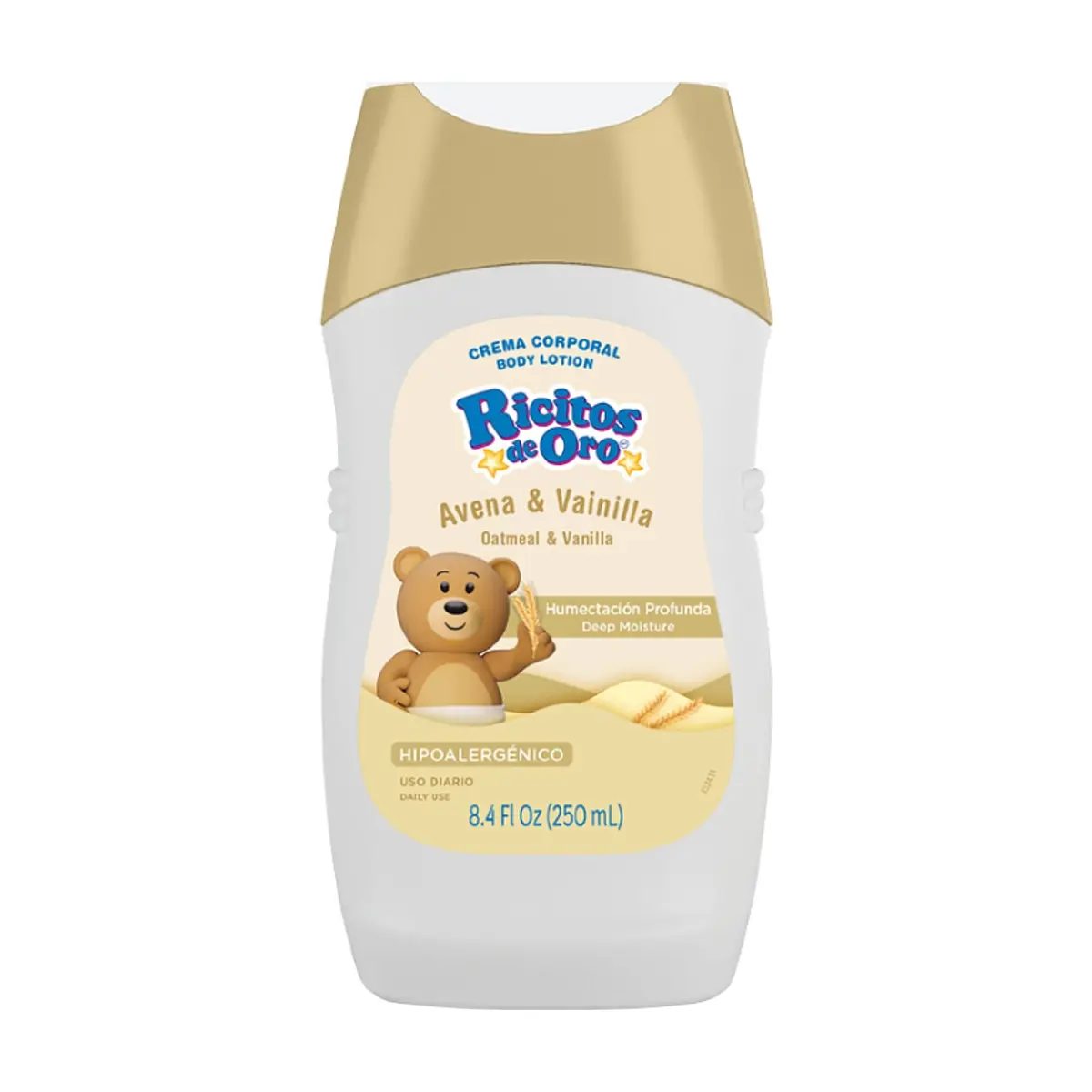 Crema corporal para bebé avena y vainilla Ricitos de Oro (250 ml / 8.4 fl oz)
