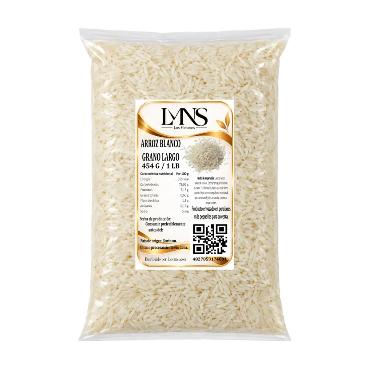 Arroz blanco grano largo Los Meneses (454 g / 1 lb) - Miniatura 1