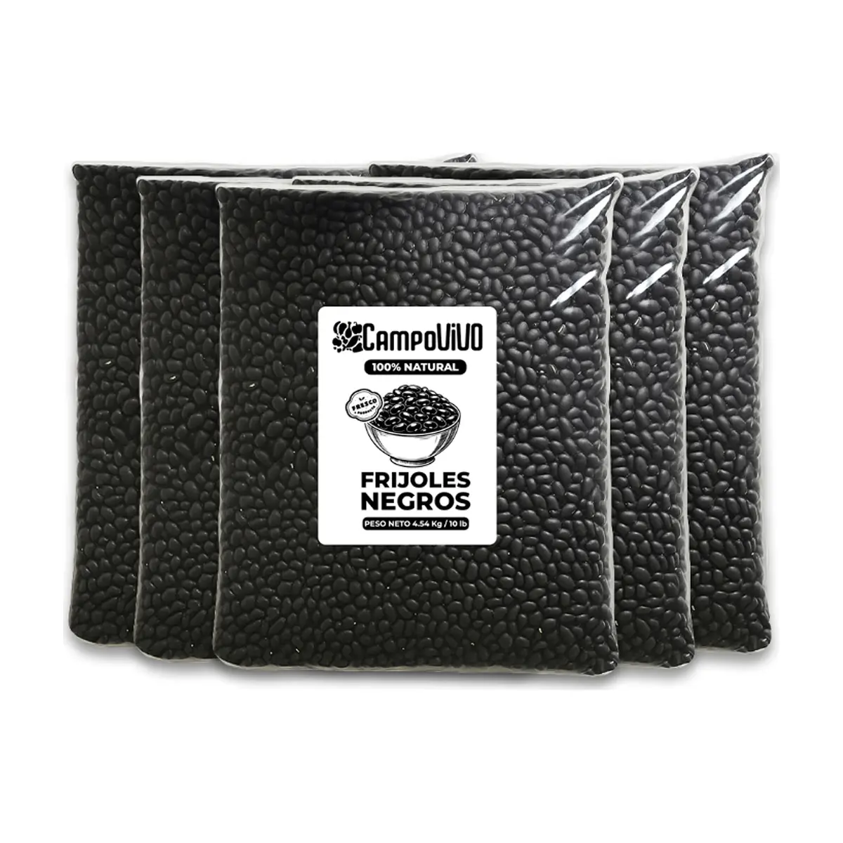 Frijoles negros Campo Vivo (5 x 4.54 kg / 10 lb)