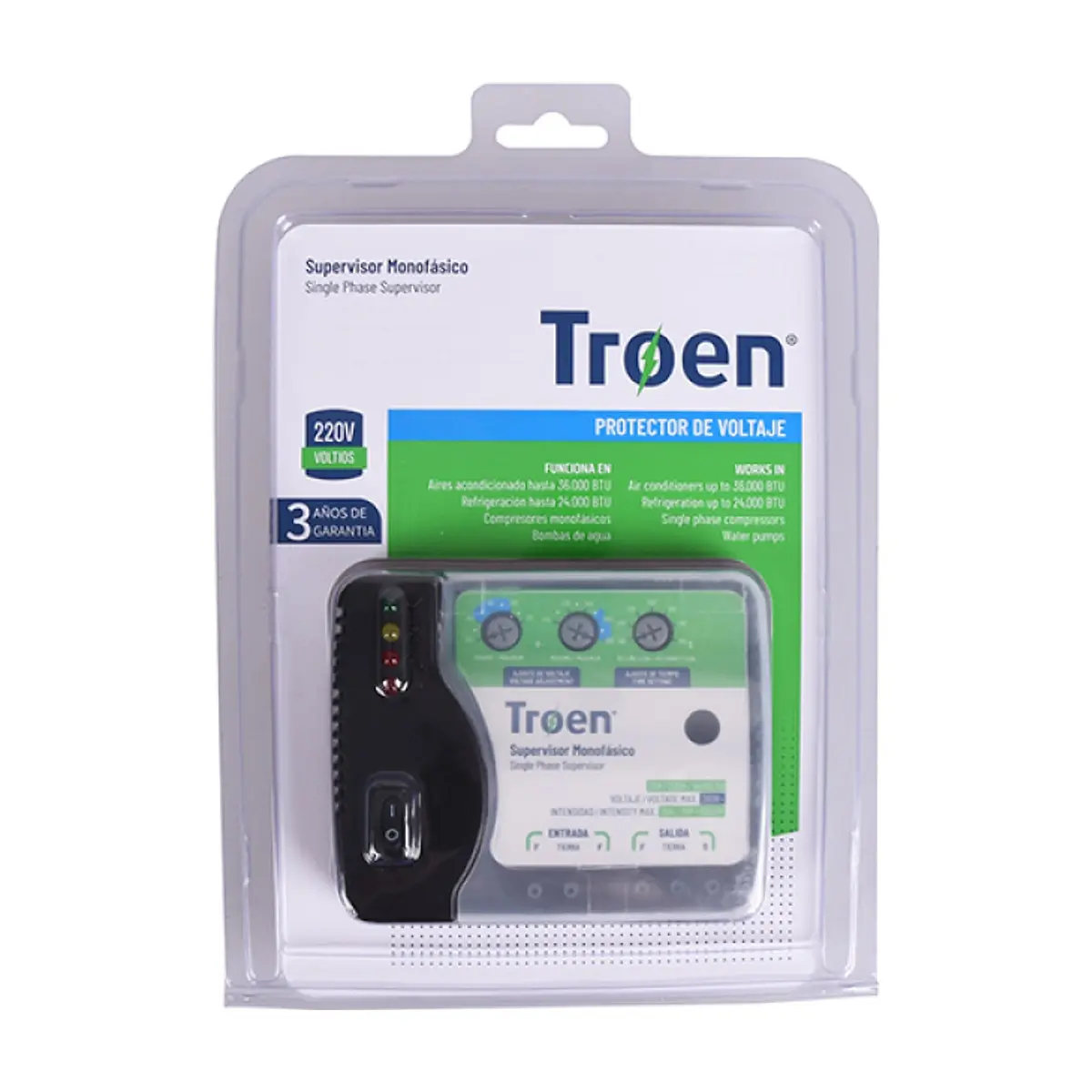 Protector de voltaje monofásico de línea de 220 V / 20 A Troen