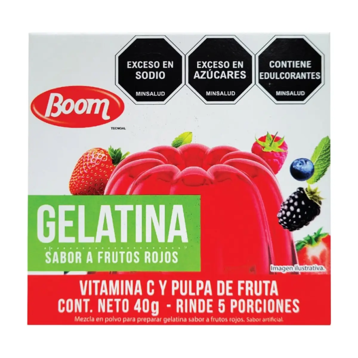 Gelatina sabor a frutos rojos Boom (40 g / 1.4 oz)