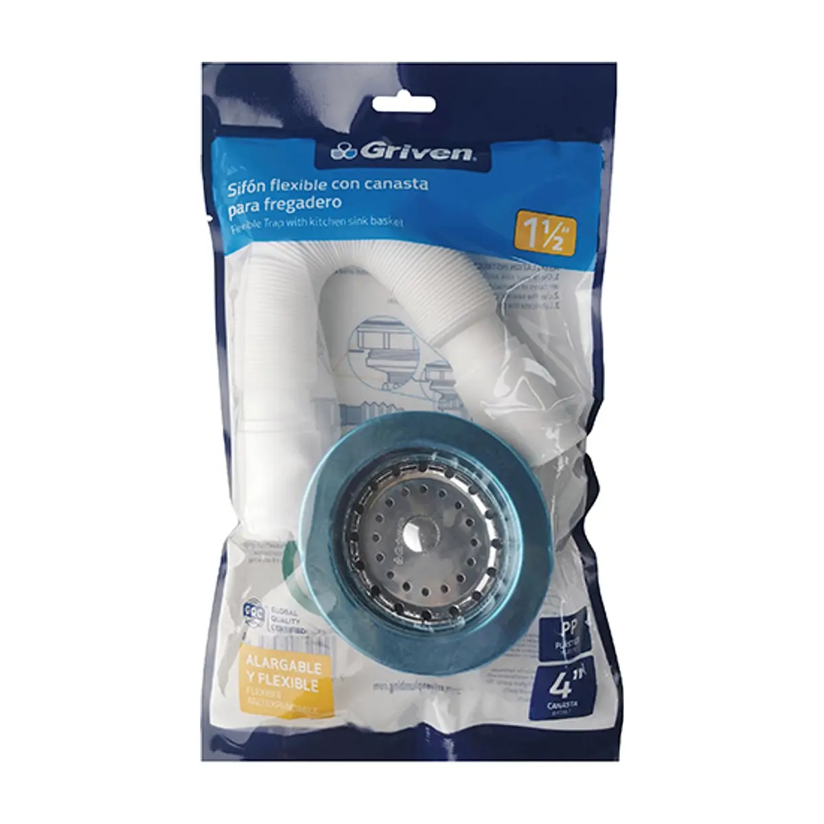 Trampa - sifa - flexible con canasta para fregadero 1-1/2 Griven