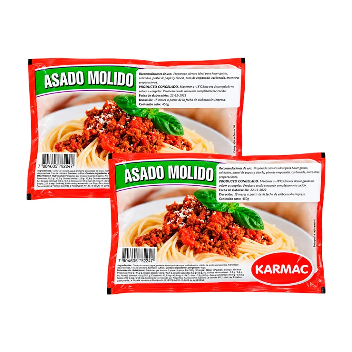 Asado molido de res Karmac (2 X 450 g / 15.8 oz)