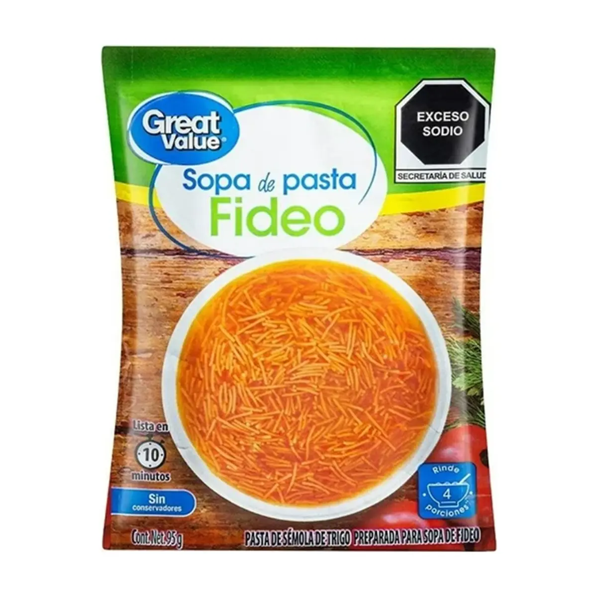 Sopa pasta de fideos Great Value (95 g / 3.35 oz) - Thumbnail 3
