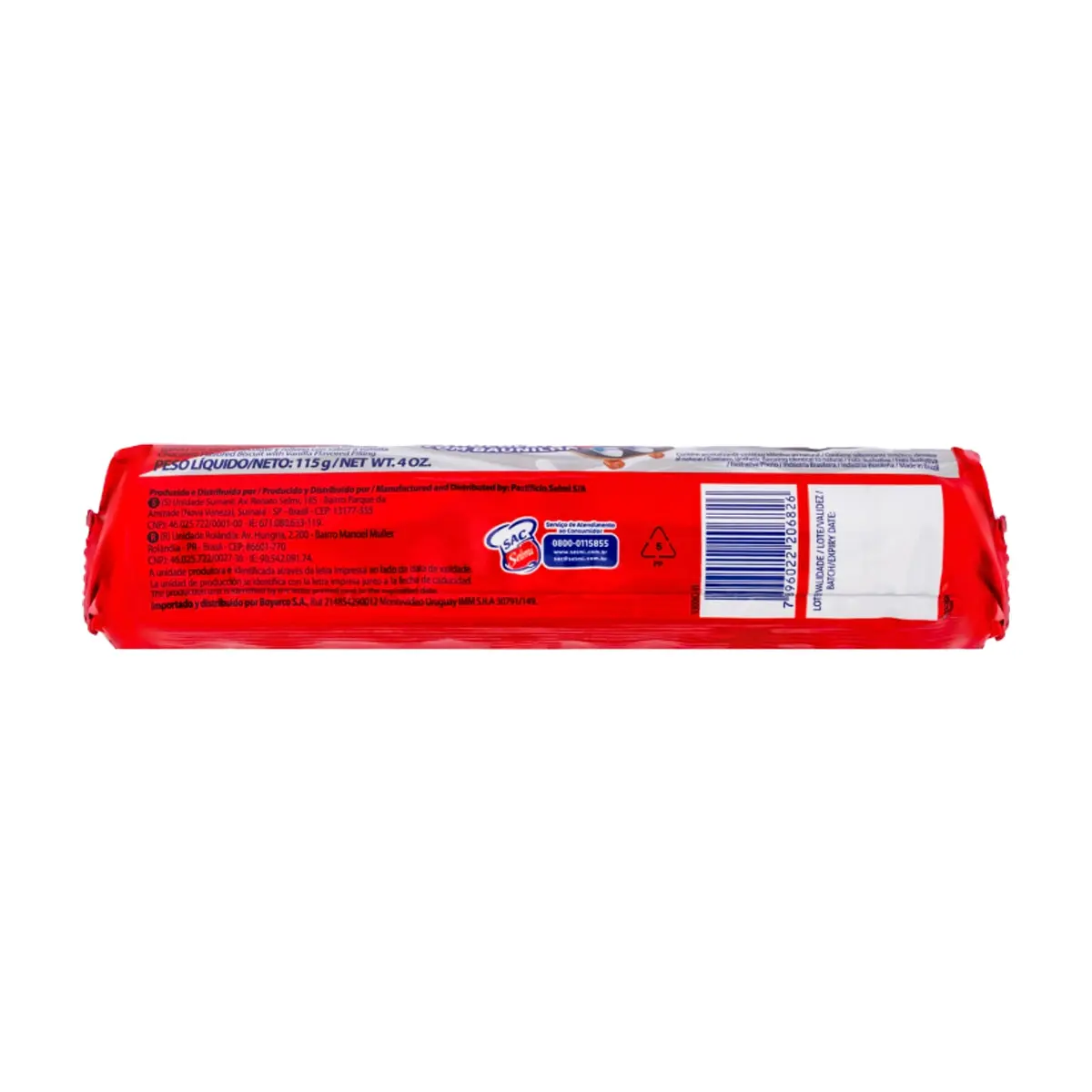Galletas de chocolate con relleno sabor a vainilla pica pau Todeschini (115 g / 4 oz) - Thumbnail 2