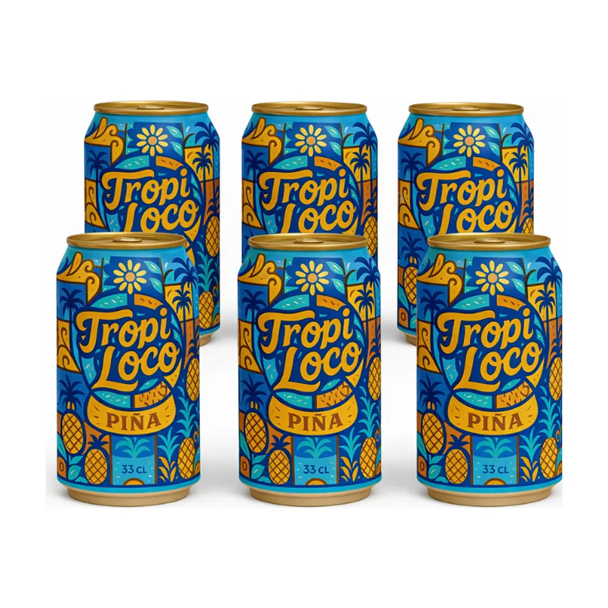 Refresco gaseado de piña Tropi Loco (6 x 330 ml) - Miniatura 1