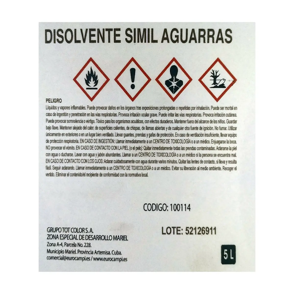 Disolvente Simil Aguarras (5 L) - Thumbnail 3