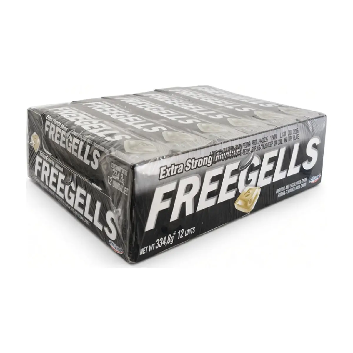 Caramelos duros sabor a mentol y eucalipto extra fuente Freegells (12 x 27.9 g)