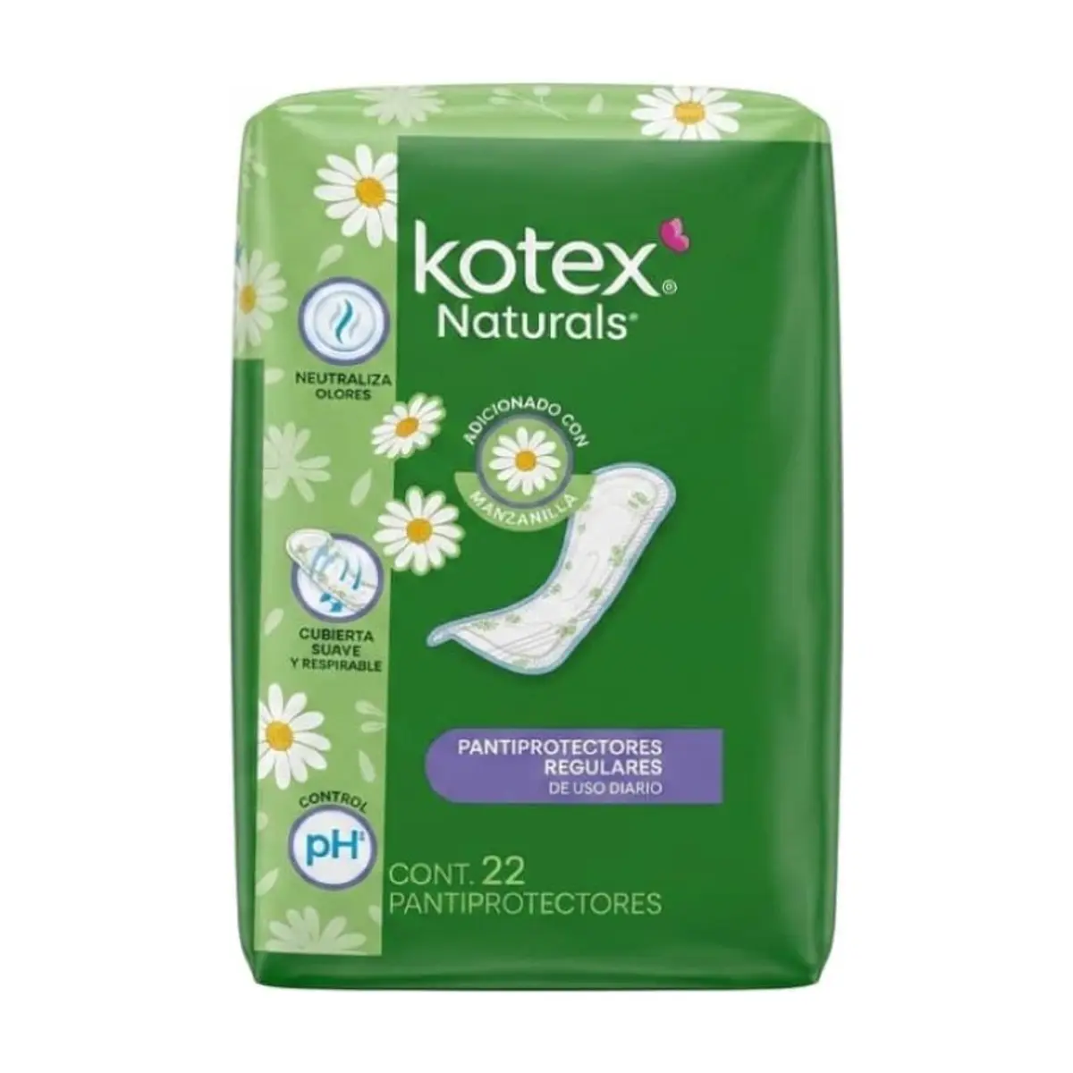 Protectores diarios con manzanilla para mujer Kotex (22 U)