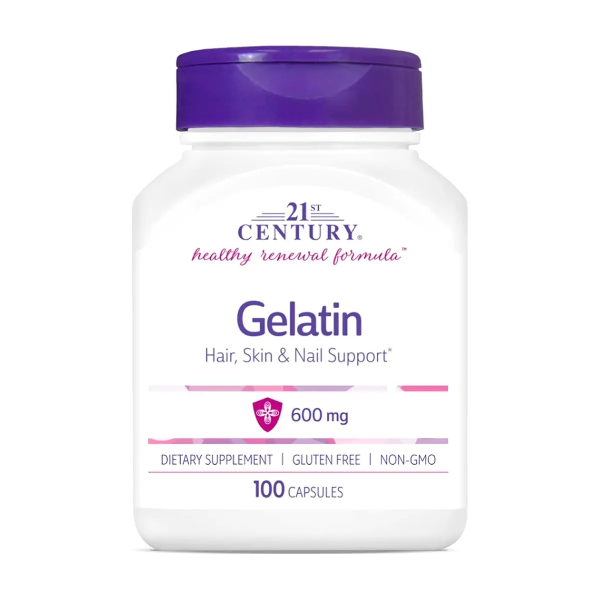 Gelatina 600 mg 21st Century (100 cápsulas)