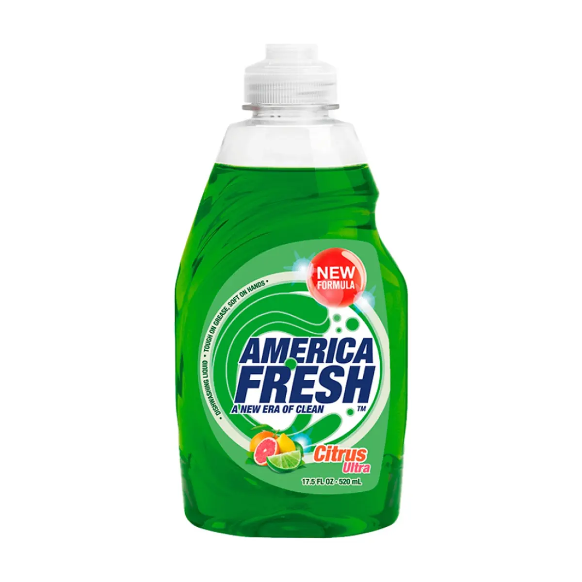 Detergente lavavajillas de cítricos ultra America Fresh (520 ml) - Imagen 1