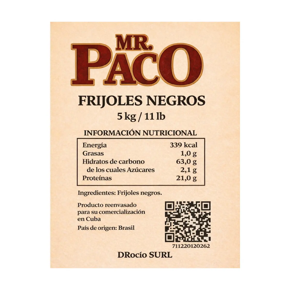Frijoles negros Mr. Paco (5 kg / 11 lb) - Thumbnail 2