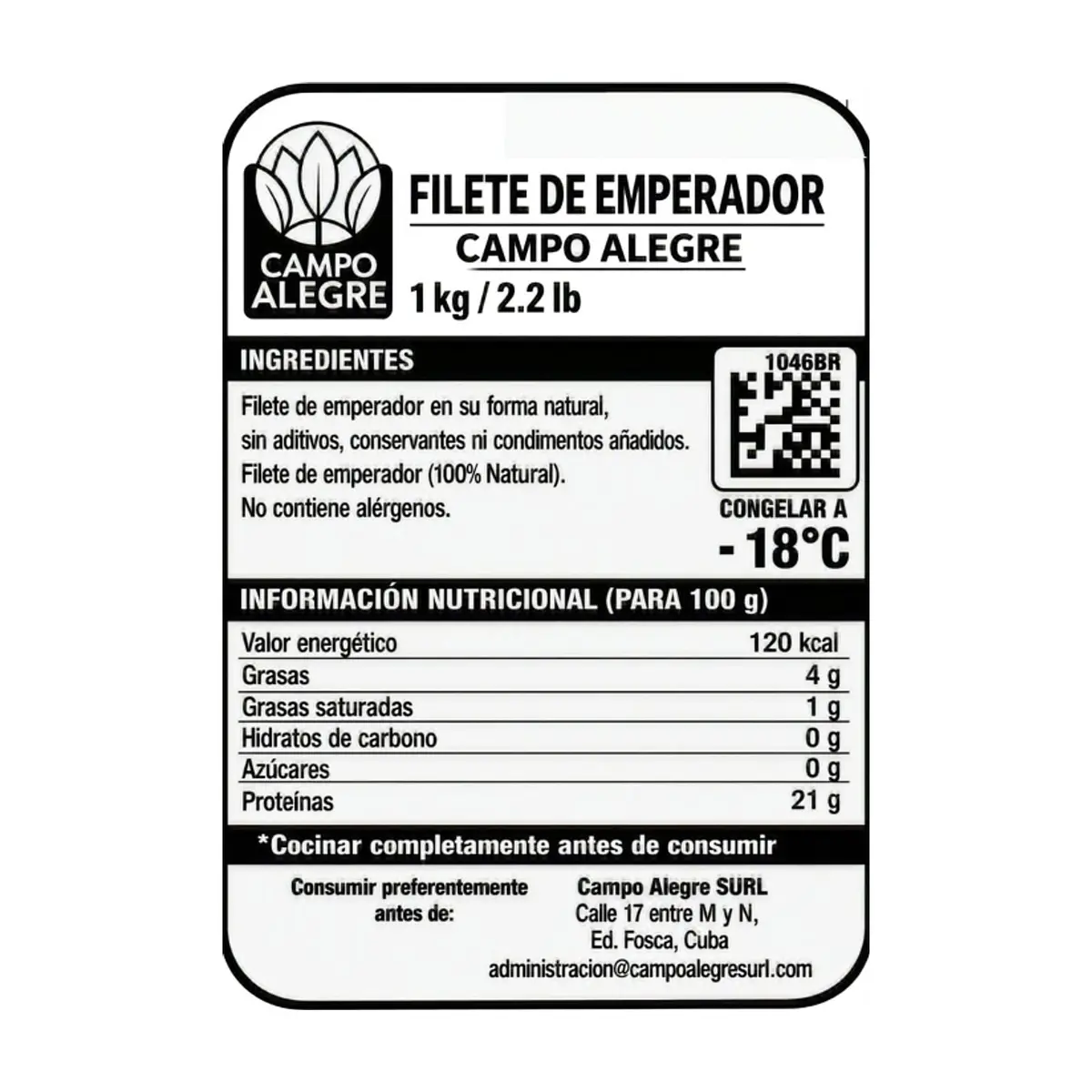 Filete de pescado emperador Campo Alegre (1 kg / 2.2 lb) - Miniatura 2