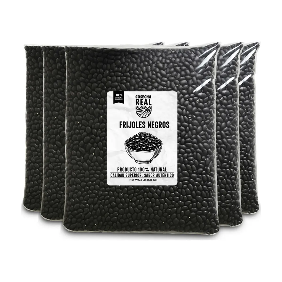 Frijoles negros Cosecha Real (5 x 1.36 kg / 3 lb)