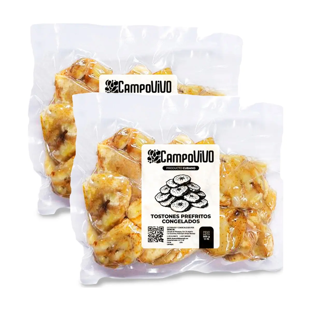 Tostones prefritos congelados Campo Vivo (2 x 500 g / 1.1 lb)