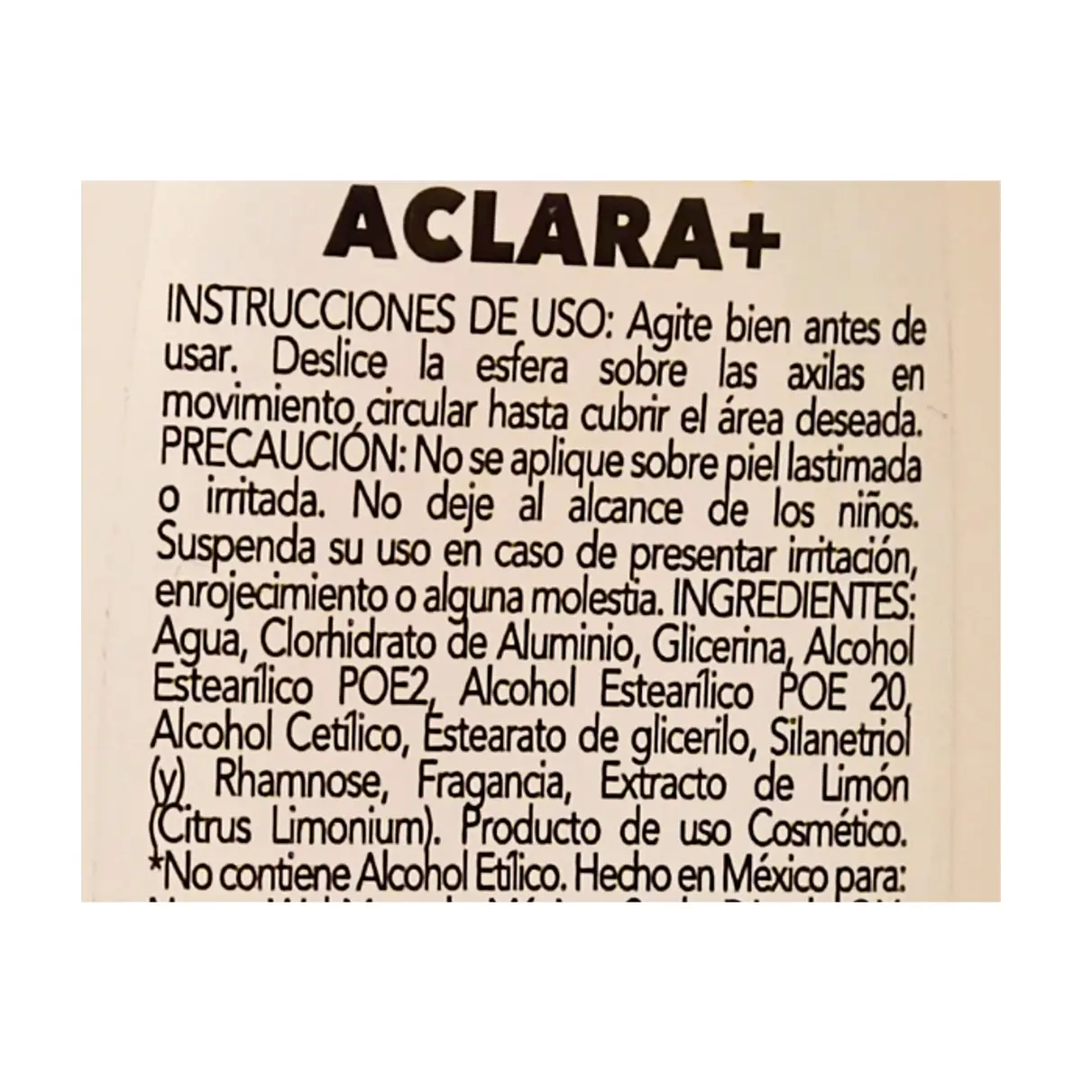 Desodorante antitranspirante aclara + Aurrera (65 ml / 2.3 fl. oz) - Thumbnail 3
